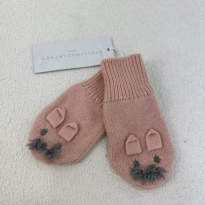 Kids Stella McCartney Pink Knitted Mittens