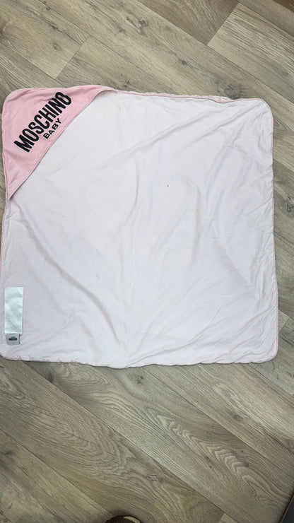 Kids Moschino Baby Hooded Blanket Pink – One Size