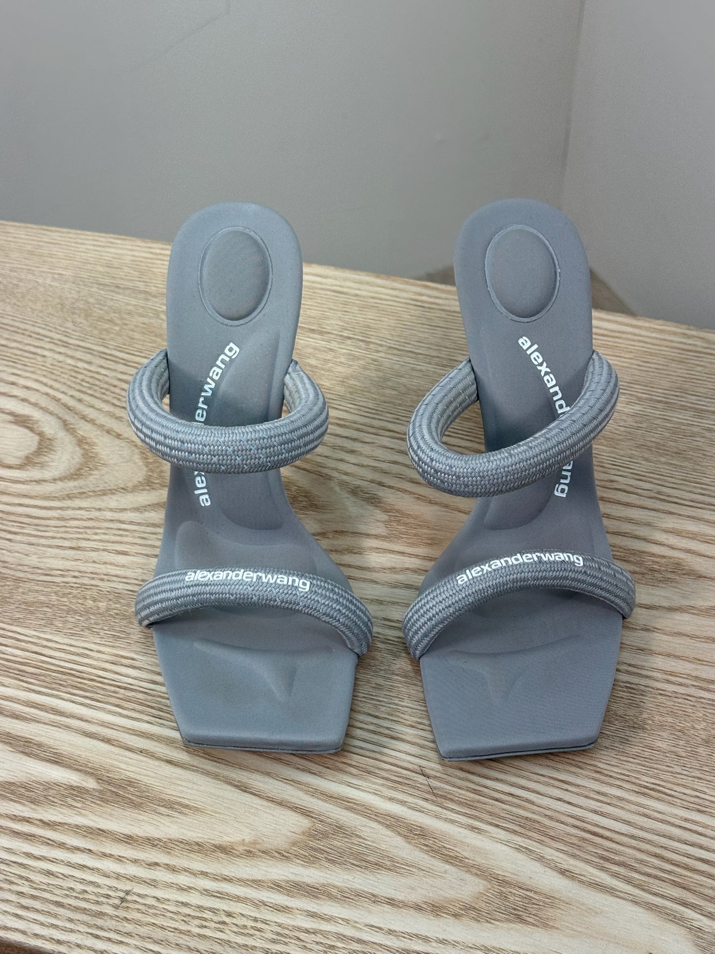 Alexander Wang Gray Julie 105mm Nylon Tubular Heeled Sandals - UK 5.5