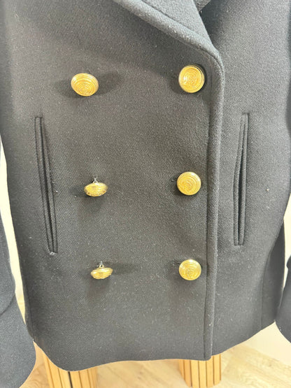 Balmain x H&M Black Gold Button Blazer Wool Jacket – EU 32