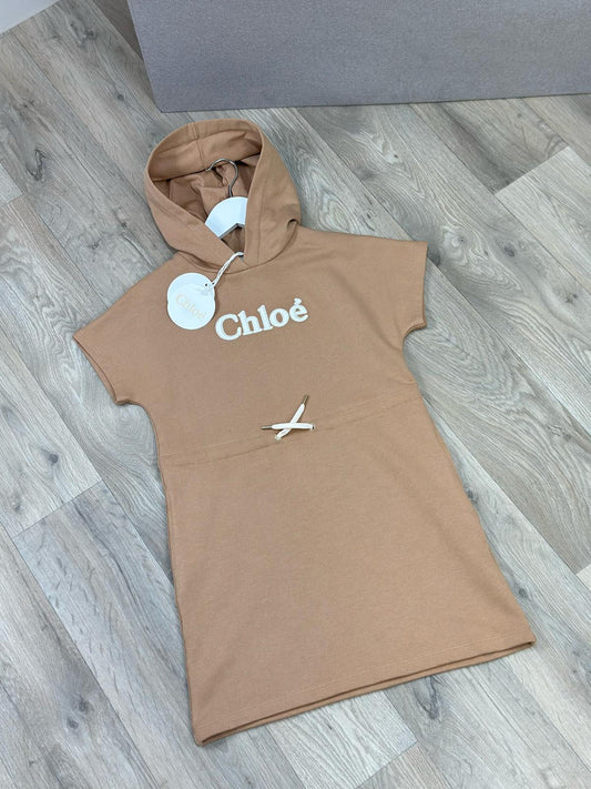 Kids Chloe Nude Hooded Dress - Age 8 in tags