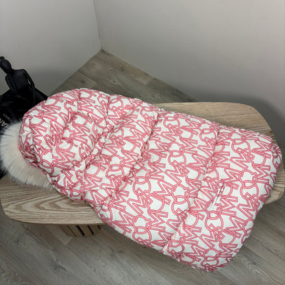Kids Moncler Pram Snug Cream/Pink Fur Trim – One Size