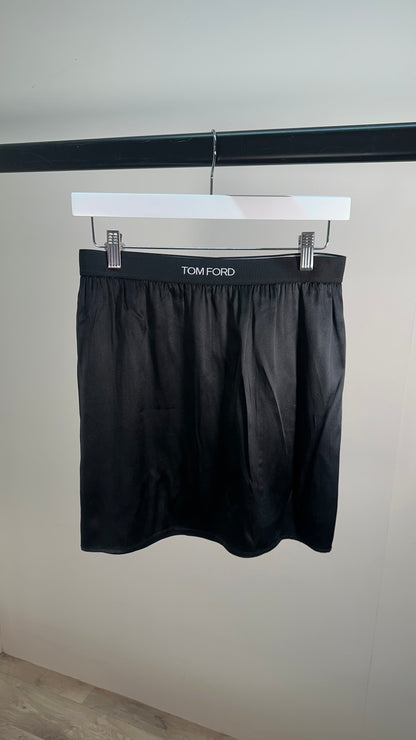 Tom Ford Black Silk Satin Skirt – Small