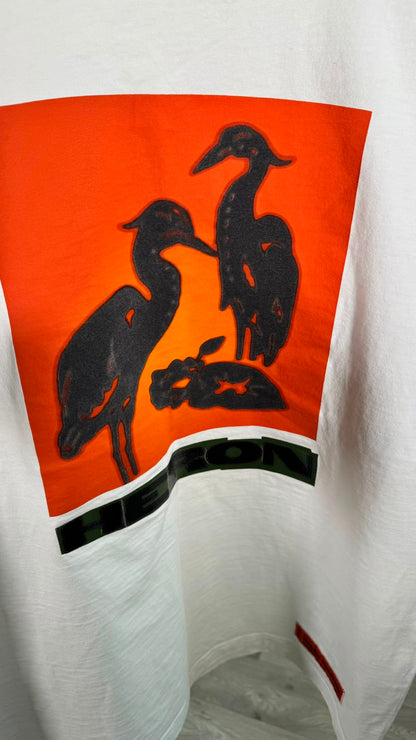 Heron Preston White Orange Heron Logo T-Shirt – Medium