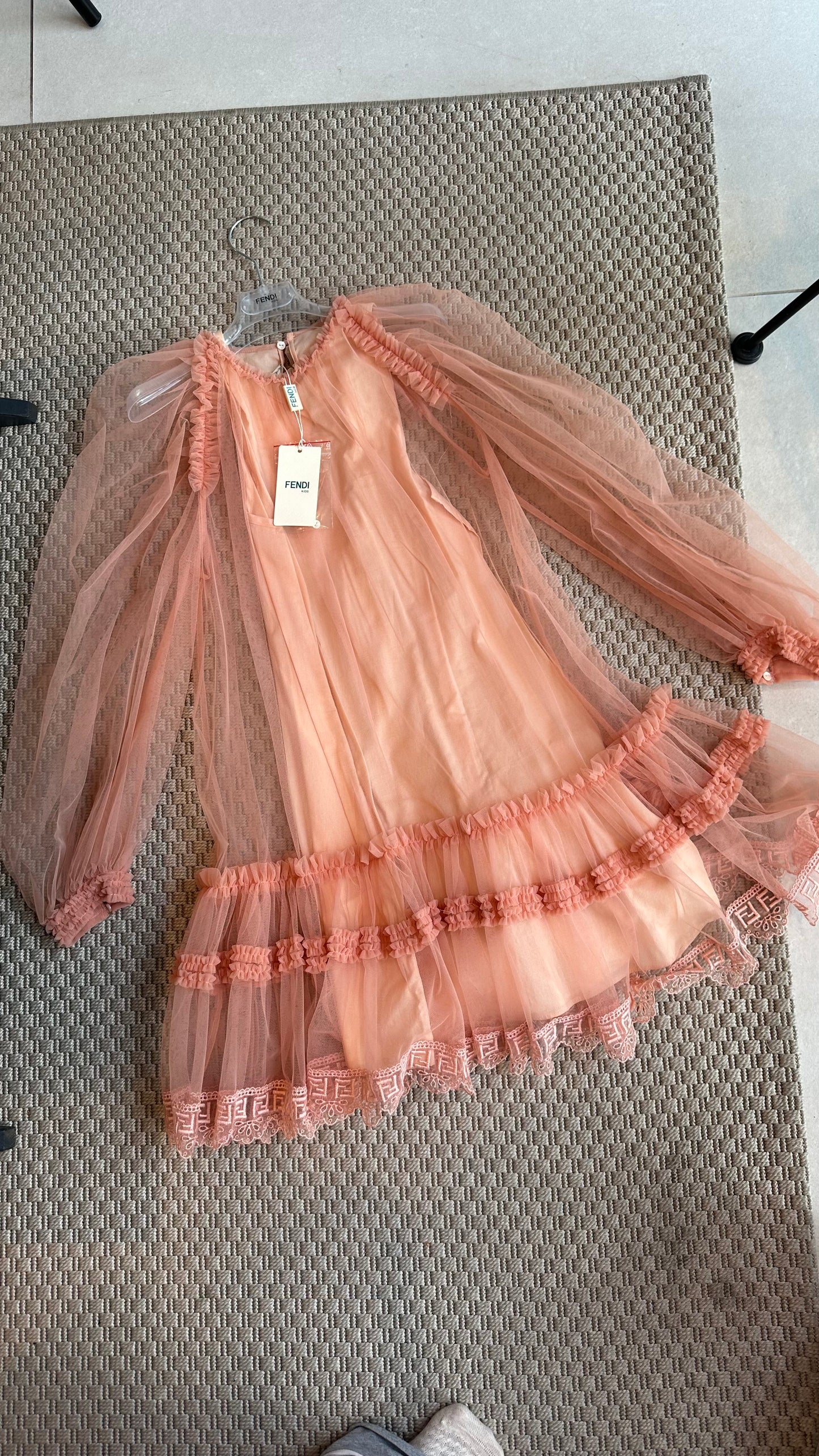 Kids Fendi peach dress , brand new - Age 10