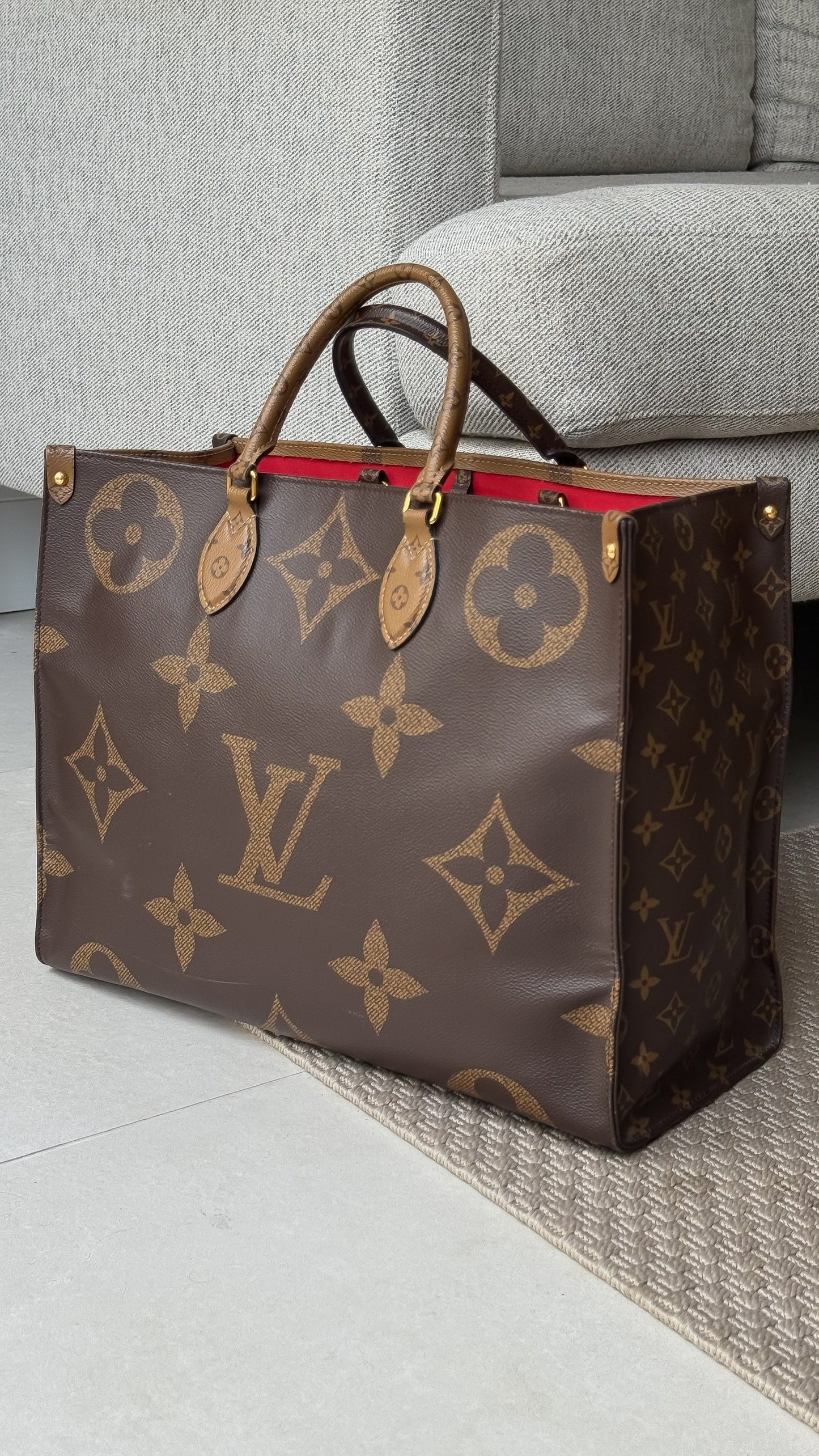 Louis Vuitton OnTheGo GM Tote Bag Monogram Brown Leather Bag
