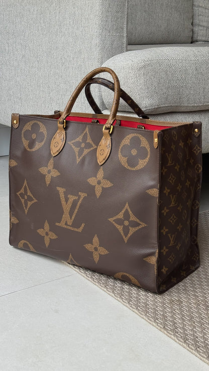 Louis Vuitton OnTheGo GM Tote Bag Monogram Brown Leather Bag