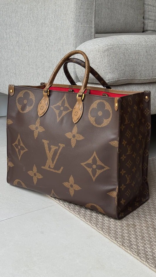 Louis Vuitton OnTheGo GM Tote Bag Monogram Brown Leather Bag