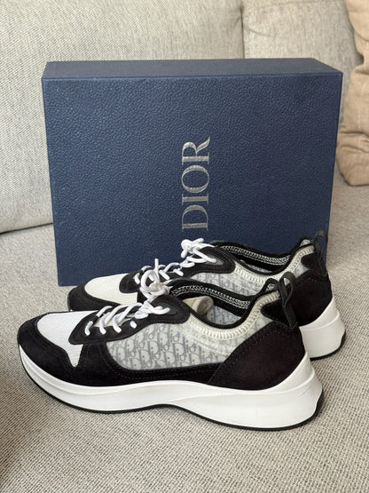 Dior B25 Oblique Black Suede White Trainers - 42/UK8