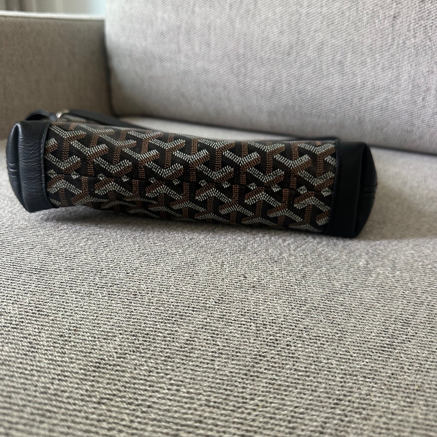 Goyard Black & brown Conti Coated Canvas clutch bag