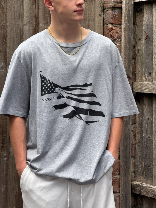 Celine Grey Flag T-Shirt - Medium