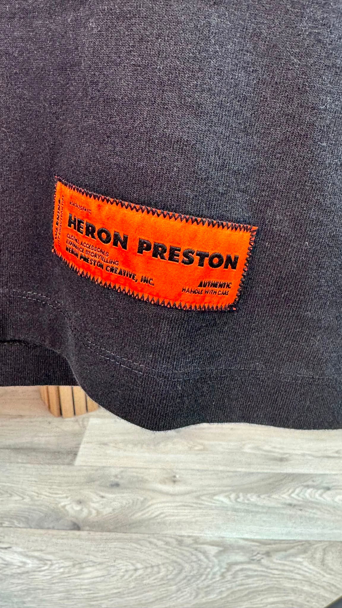 Heron Preston Black Orange Heron Logo T-Shirt – Small