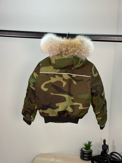 Canada Goose Kids Camo Grizzly Bomber Fur Coat - Brand New In Tags Age 1-2