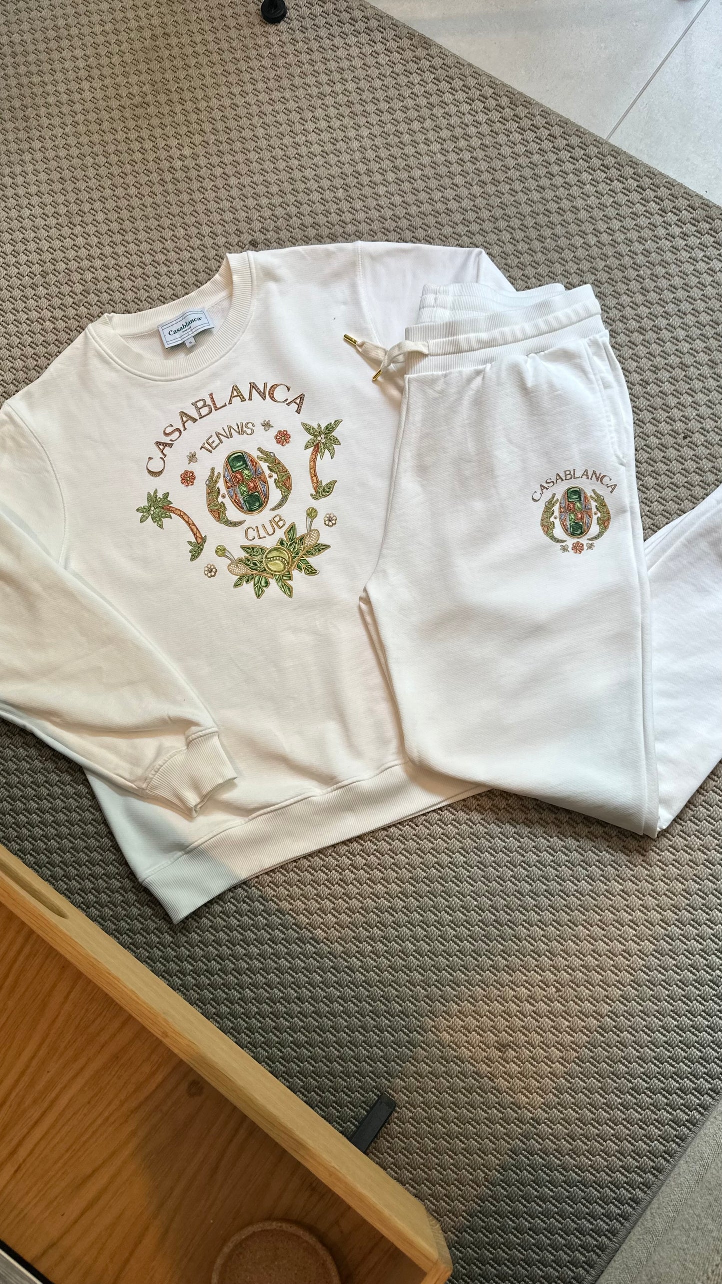 Casa Blanca Tennis Club WhiteJoyaux D'Afrique Embellished Tracksuit Set - L/XL