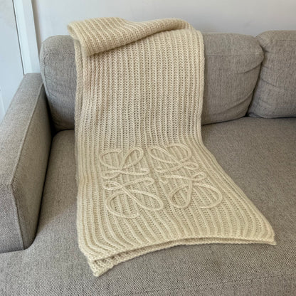 Loewe Cream Mohair Anagram Scarf