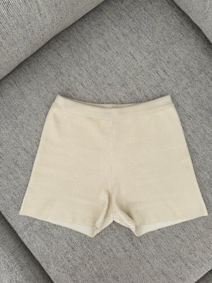 Jacquemus Beige Arancia Ribbed Knit Shorts - UK 6/8