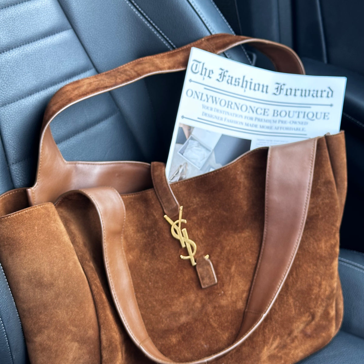 Saint Laurent Le 5 À 7 Bea Suede Tote Bag