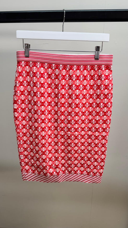Chanel CC Logo Red Jacquard Skirt - New In Tags FR40 S/M