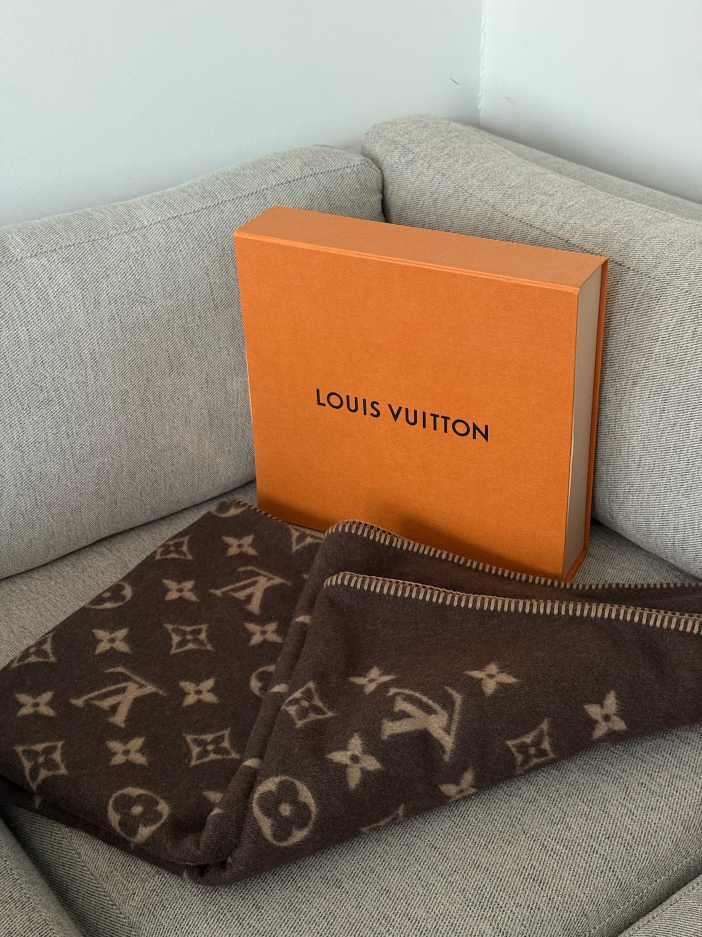 Louis Vuitton Neo Monogram Cashmere Blanket- Brand New In Box