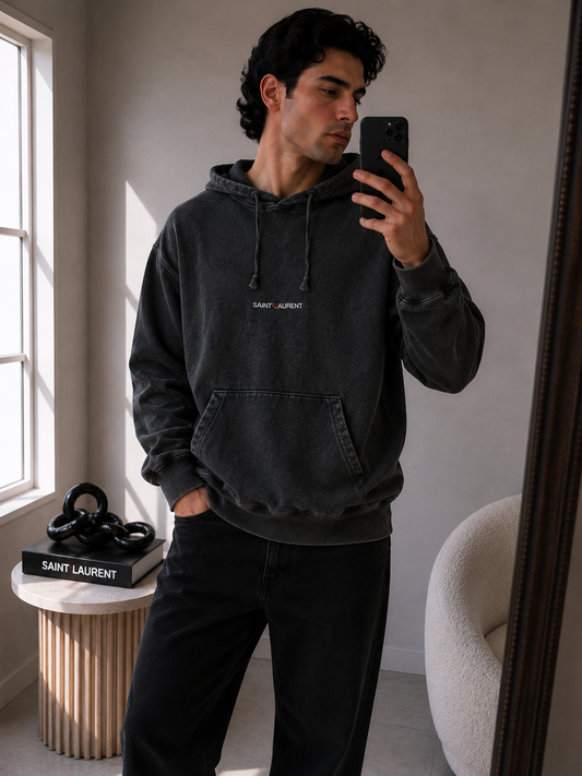 Saint Laurent Distressed logo Jumper - Small