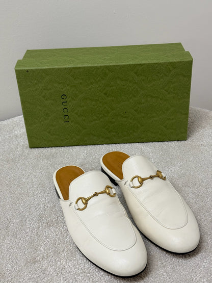 Gucci Cream Princetown Slider -UK 5.5