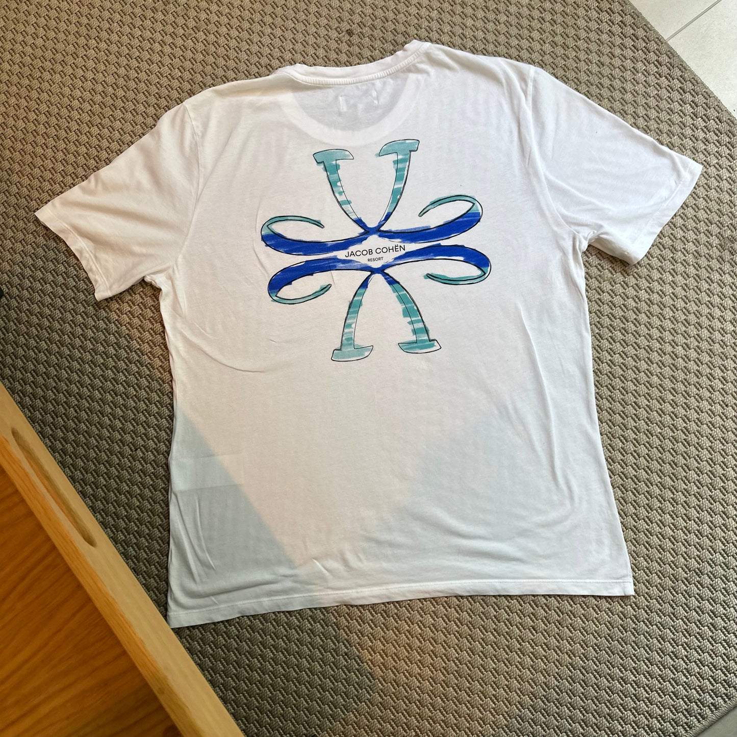 Jacob Cohën Men's white and blue logo T-shirt - XXL