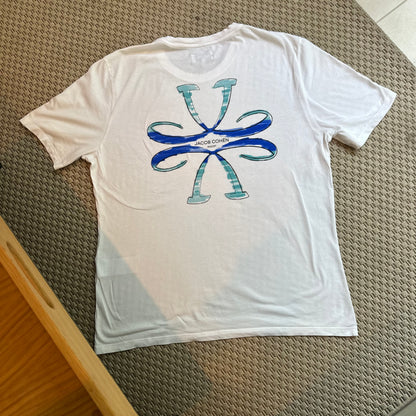 Jacob Cohën Men's white and blue logo T-shirt - XXL