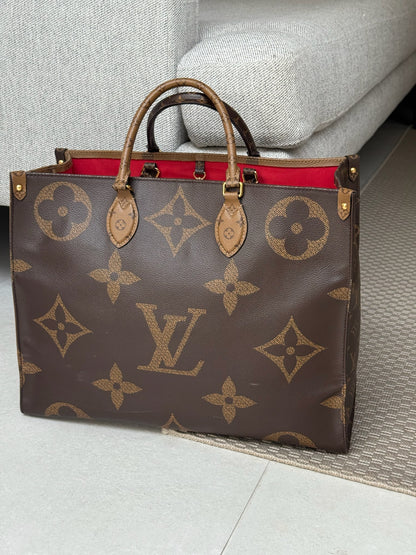 Louis Vuitton OnTheGo GM Tote Bag Monogram Brown Leather Bag