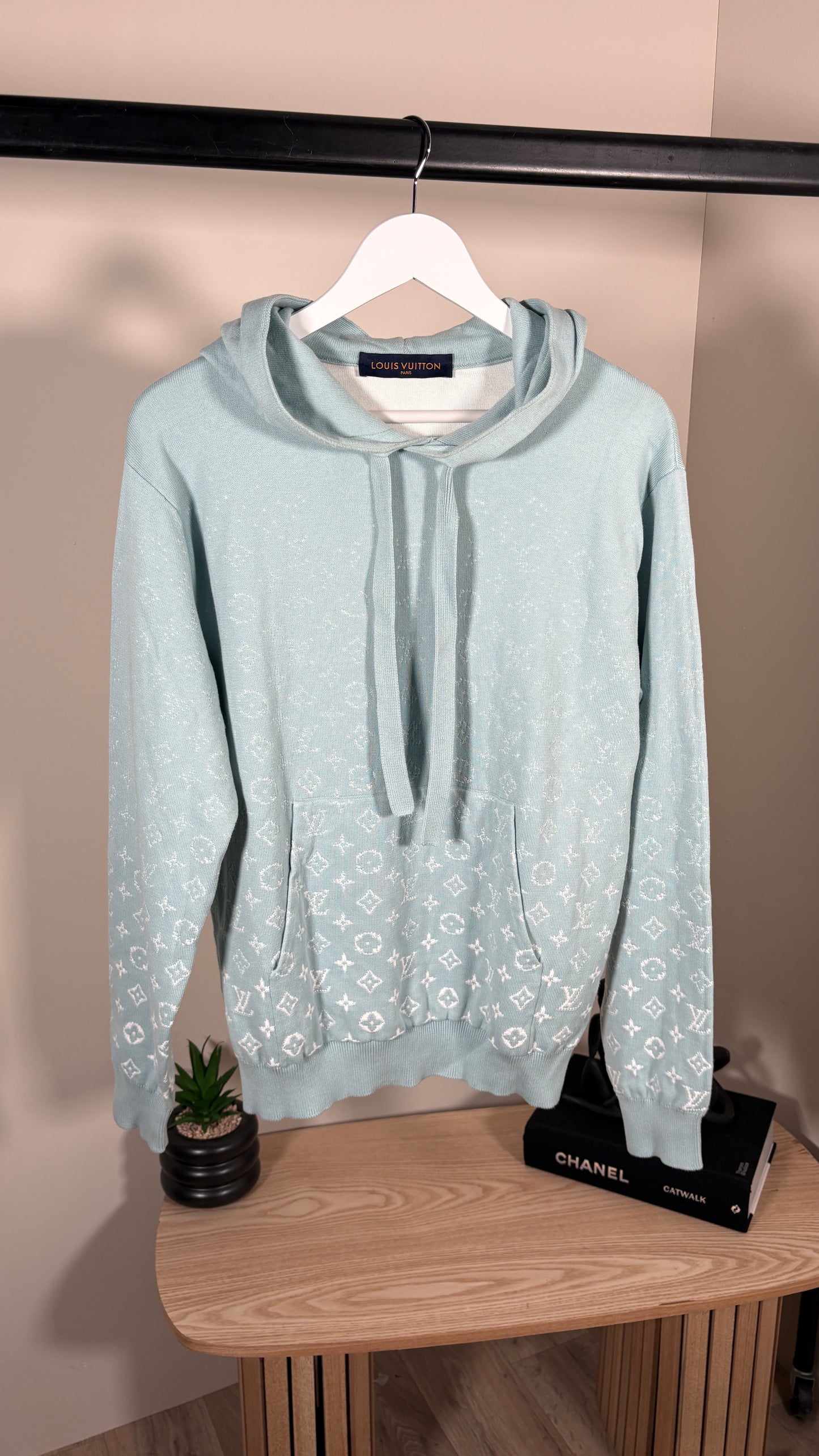 Louis Vuitton Pale Blue Monogram Hoody – XS