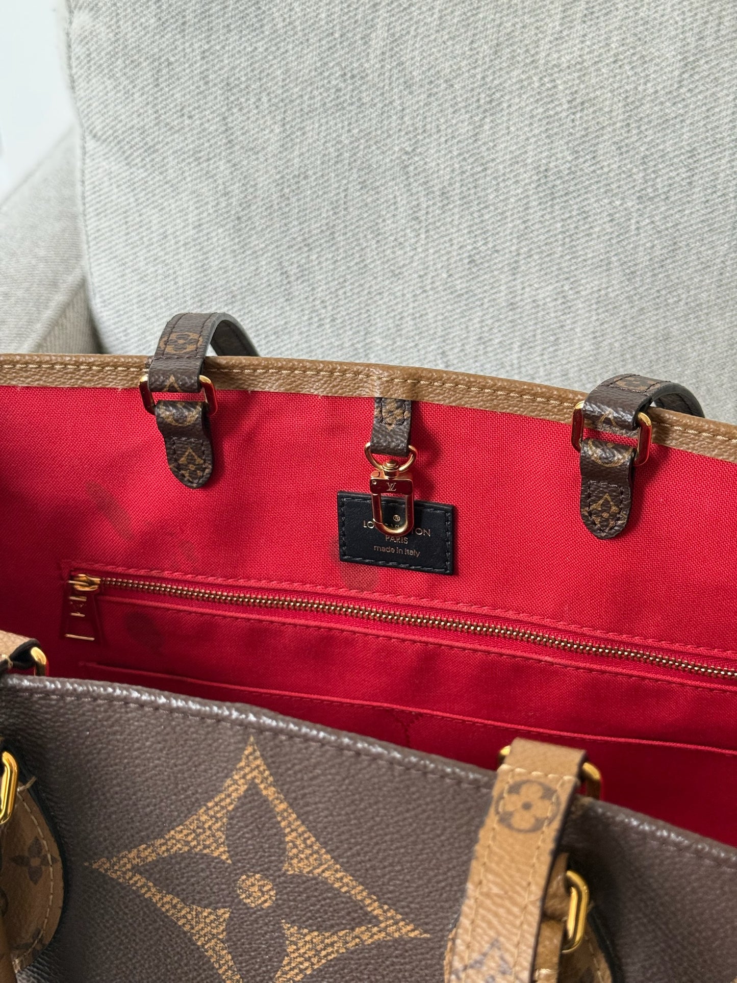 Louis Vuitton OnTheGo GM Tote Bag Monogram Brown Leather Bag