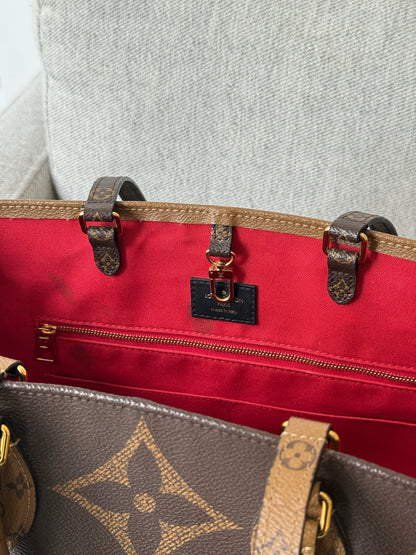 Louis Vuitton OnTheGo GM Tote Bag Monogram Brown Leather Bag