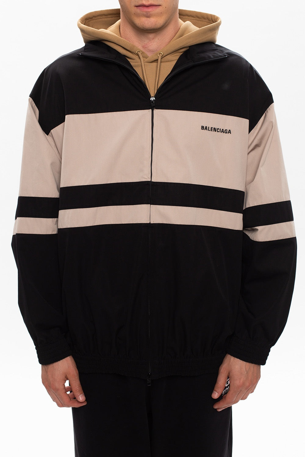 Balenciaga Black Nude Bomber Track Windbreaker Jacket - size 44-L