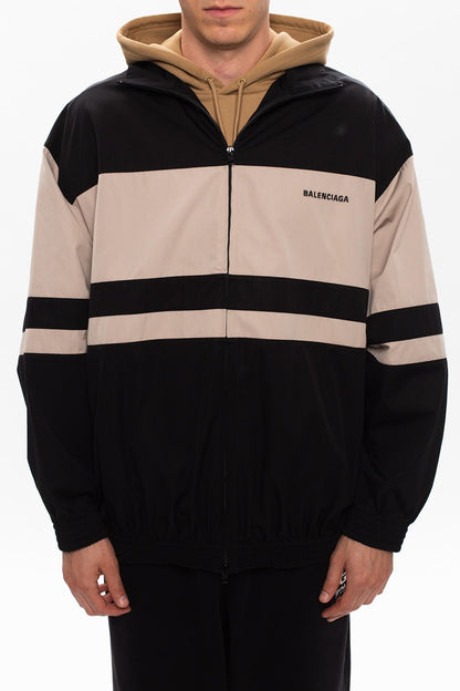 Balenciaga Black Nude Bomber Track Windbreaker Jacket - size 44-L
