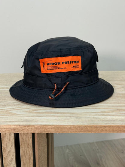 Heron Preston Black Orange Bucket Hat - One Size