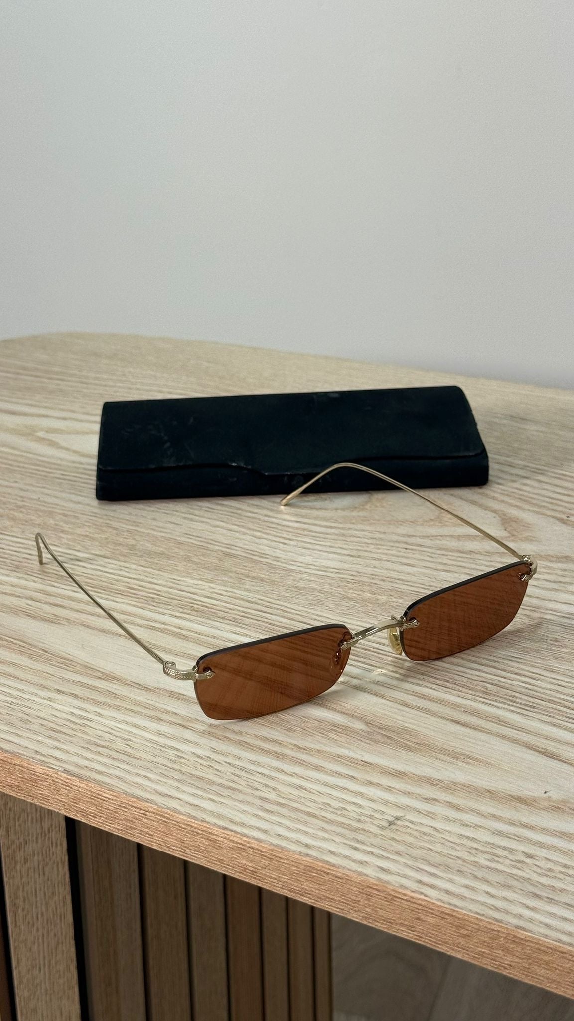 The Row Brown Skinny Sunglasses - One Size