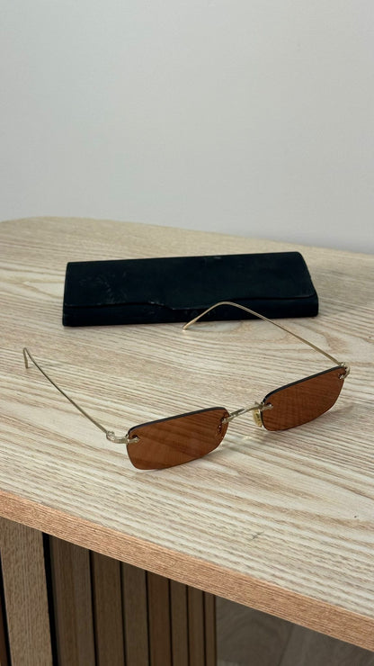 The Row Brown Skinny Sunglasses - One Size