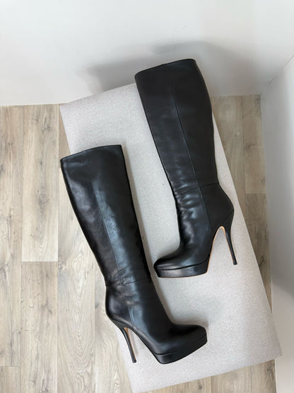 Gucci Black Leather Knee High Boot's - UK 4.5