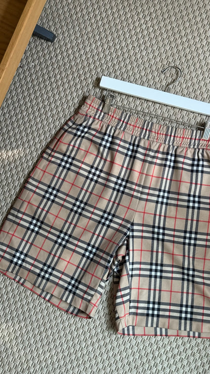 Burberry Beige Checked Shorts-Medium
