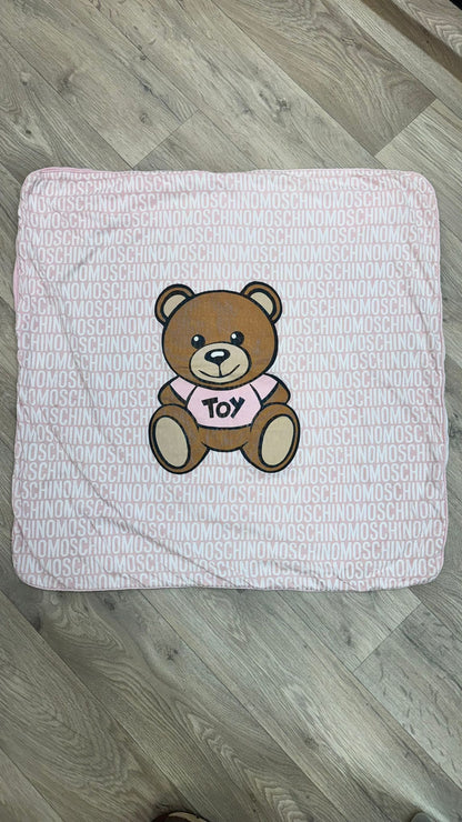 Kids Moschino Baby Hooded Blanket Pink – One Size