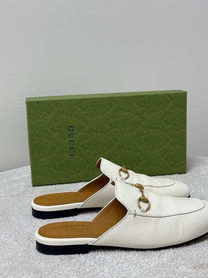 Gucci Cream Princetown Slider -UK 5.5