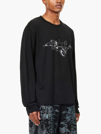 Givenchy Black Long Sleeve Tarot Print T-Shirt – Large