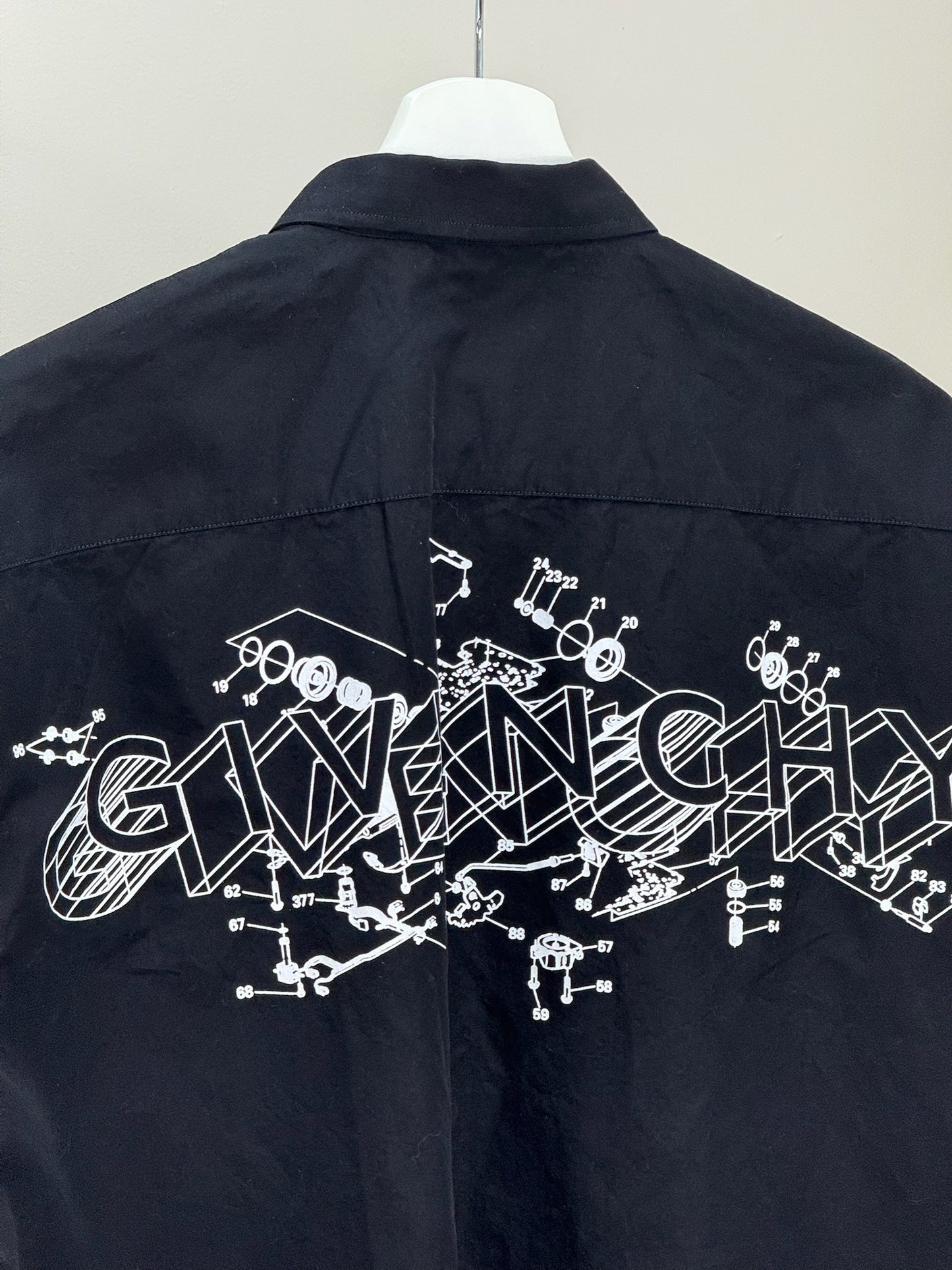 Givenchy Black Schematic Graphic Sports Shirt - 39