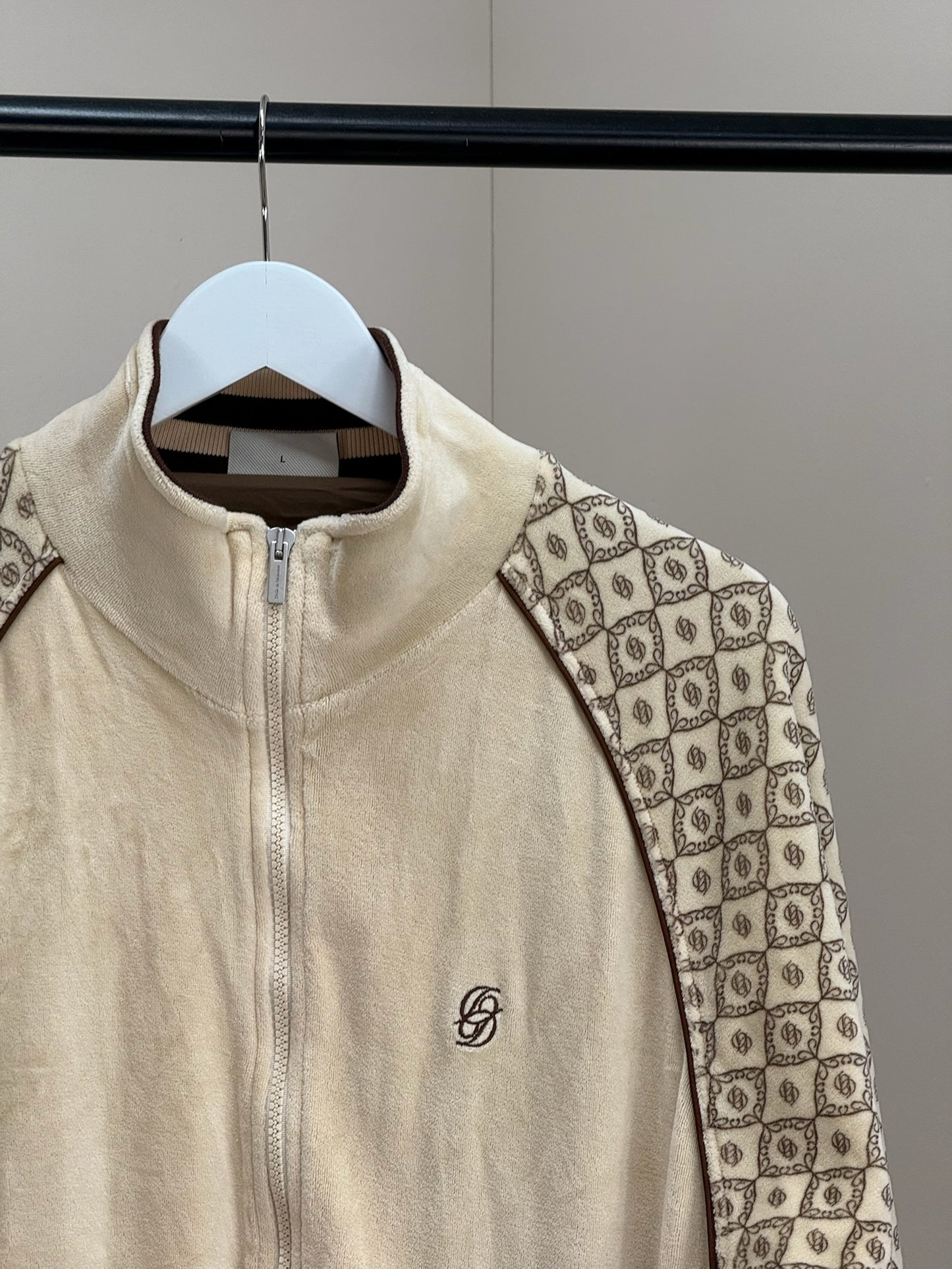 Drole De Monsieur Beige And Brown Zip Up Jacket and Shorts Set - Large