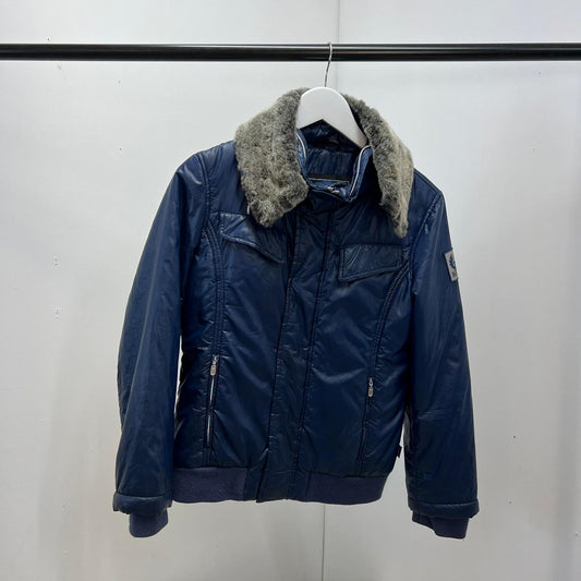 Belstaff  Blue Bomber Style Jacket With Fur Collar Trim (Age 12)