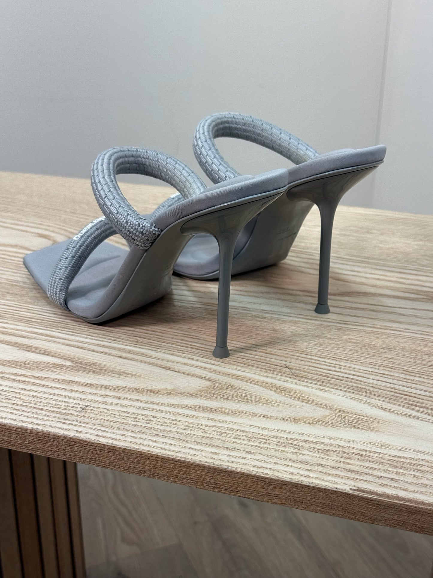 Alexander Wang Gray Julie 105mm Nylon Tubular Heeled Sandals - UK 5.5