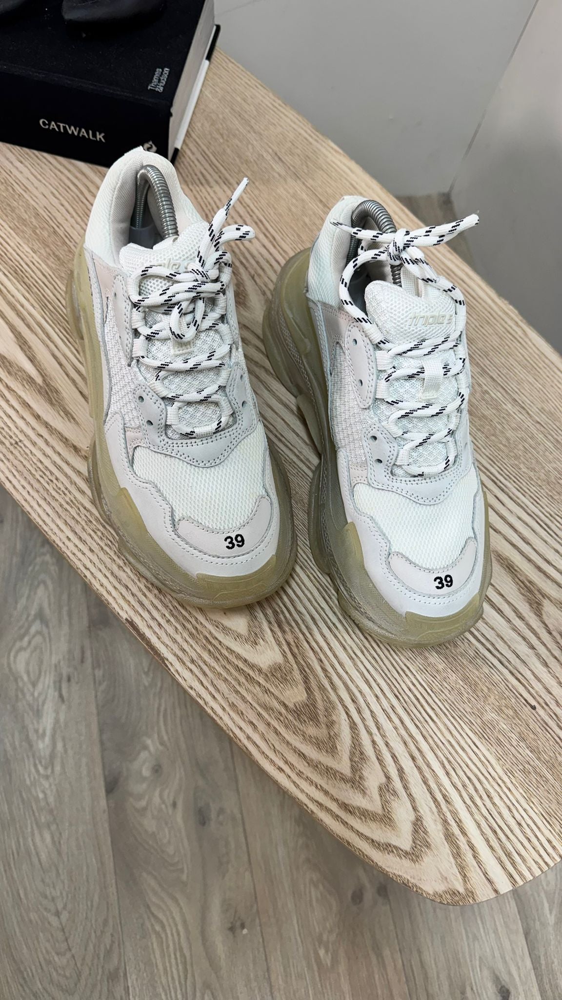 Balenciaga White Clear Triple S Trainers - EU39/UK 6