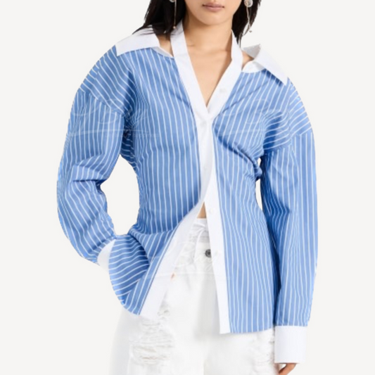 Alexander Wang Blue White Stripe Shirt, Brand New In Tags - UK6