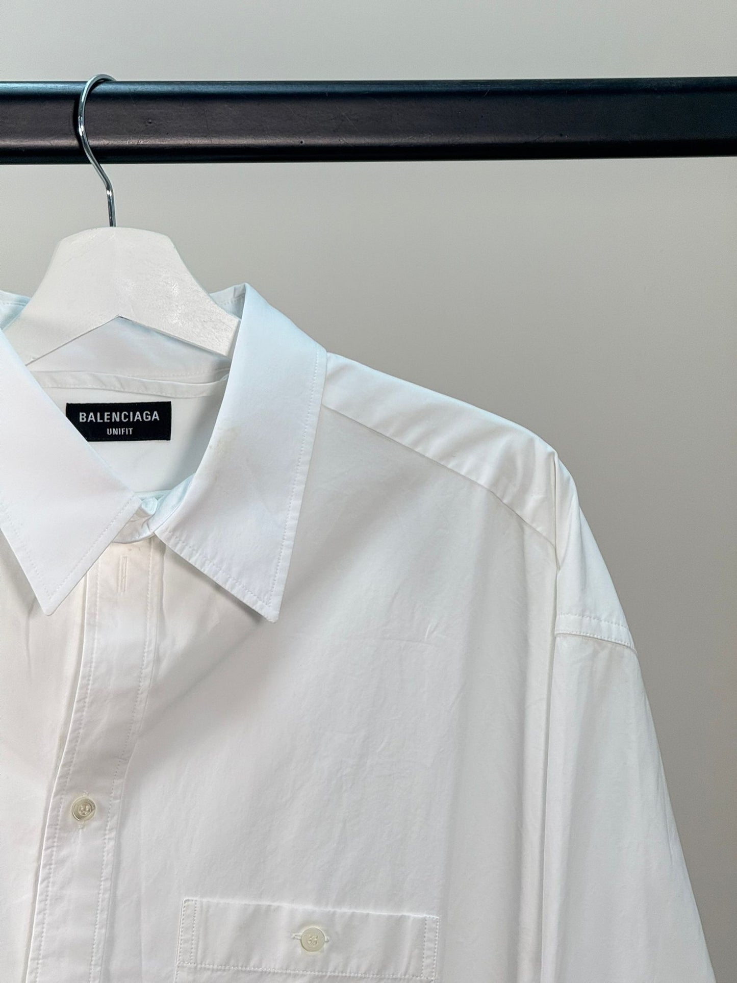 Balenciaga White Unifit Collared Shirt - Small