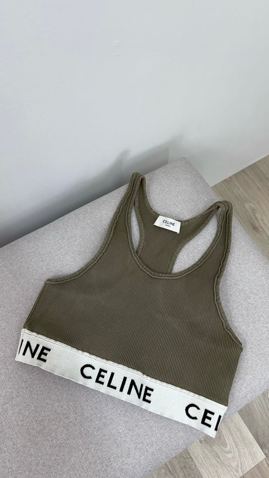 Celine Khaki Crop Top - Medium
