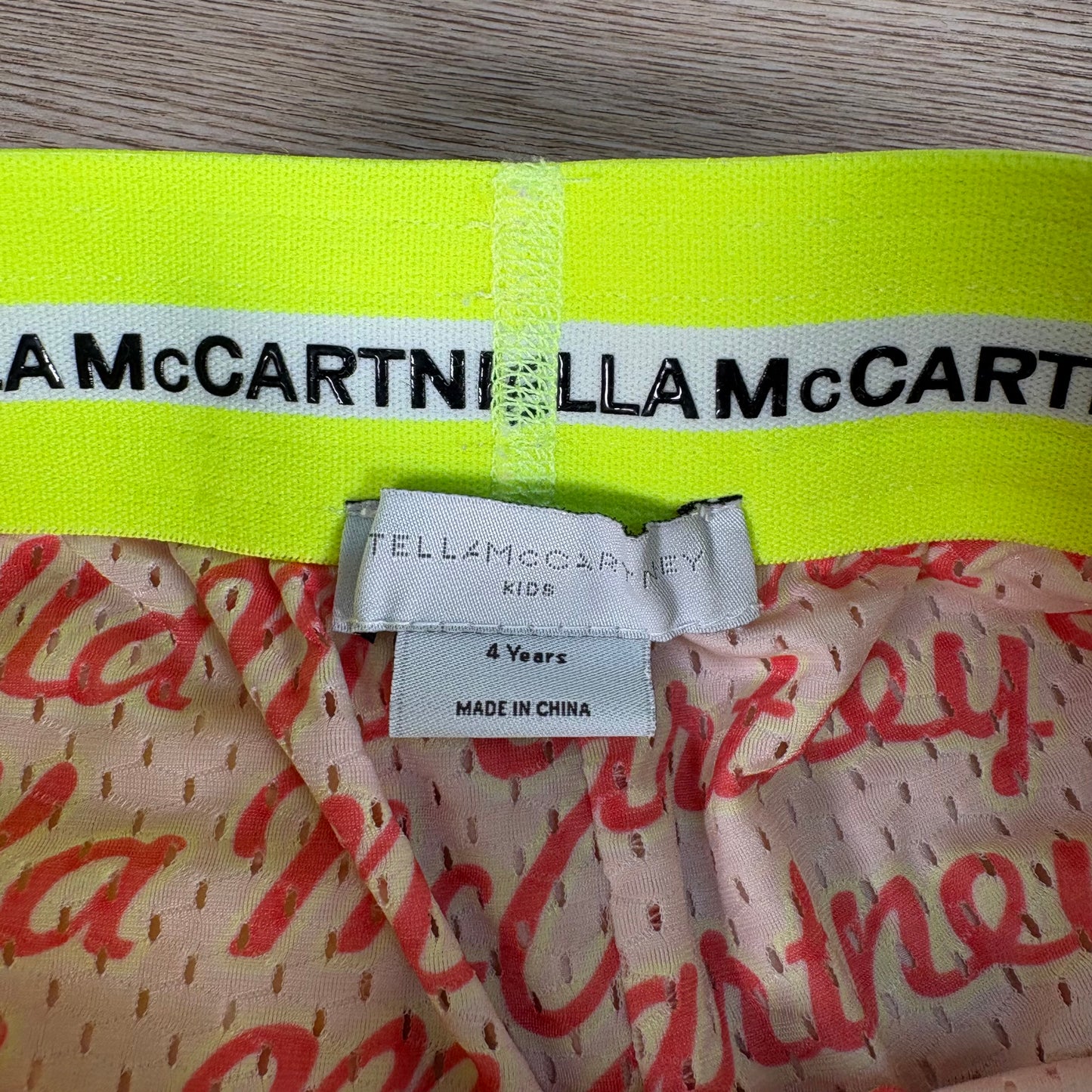 Kids Stella McCartney Coral Shell Shorts With Yellow Waistband – Age 4